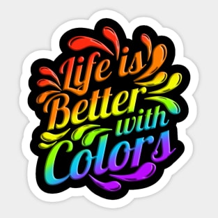 LGBTQ Logo Life Is Better With Colors Pride Month Sticker